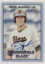 2016 Topps Heritage Minor League Edition Blue Border 49/50 Drew Jackson Auto s3e