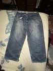 Anchor Blue Men's Baggy Wide-Leg Faded Blue Denim Jeans Size 42x30 Distressed — photo 1