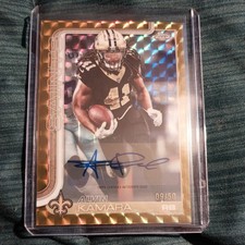 2025 Topps Chrome Alvin Kamara Auto Gold Geometric Refractor 45/50