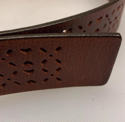 *Aeropostale Brown Leather Belt BOHO Design Jute Stitching Trim - Small Aeropostale | Accessories | Aeropostale Brown Leather Floral  main image 3