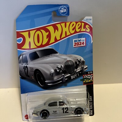 2024 Hot Wheels Jaguar MK1 (gray) #127 SUPER CUSTOM WHEEL SWAP by AEB