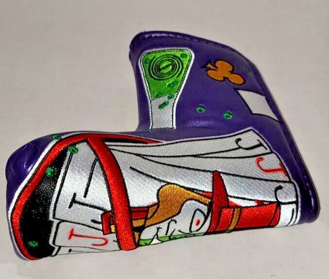 Joker Golf Putter Club Headcover Embroidered Design Purple Multi Color