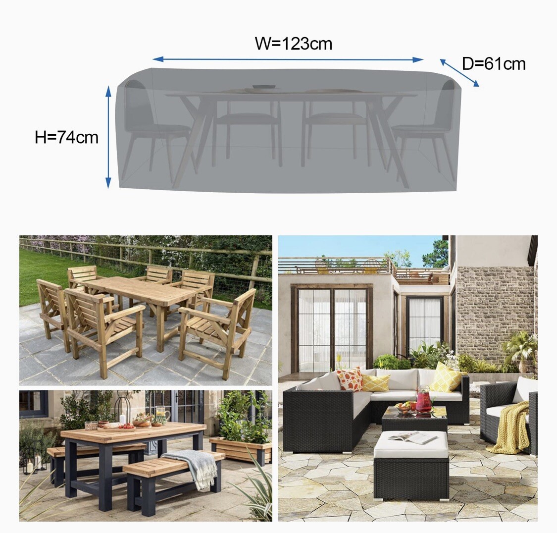 YoungBee Garden Furniture Cover,Outdoor/Patio Rattan 123W /74H/ 61D cm