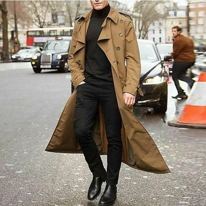 Chaqueta Para Hombre Gabardina De Negocios Abrigo Informal