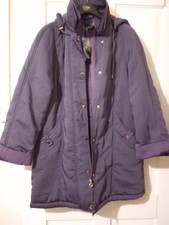 Ewm Ladies Padded Coat With Hood, Purple. Size Uk 12 New With Tags Rrp £85.