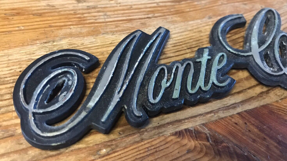 Chevrolet Monte Carlo Emblem Vintage Nameplate Chrome Label Badge Auto