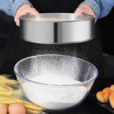 Stainless Steel Flour Sieve Colander Fine  Mesh Oil Strainer Sifter Filter