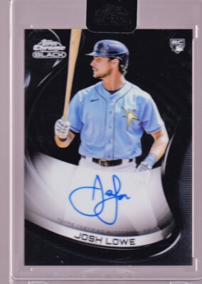 Josh Lowe Rays Rookie Auto 2022 Topps Chrome Black On Card 