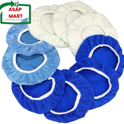 IOSUA 9 to 10 Inches 9Pcs Buffer Waxers Bonnet Set Polishing Pads Car Wax Cover.