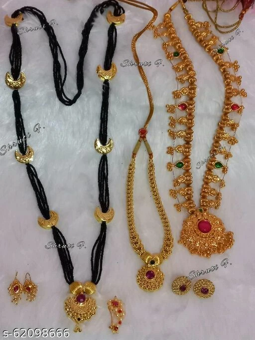 CHANDRAKOR MANGALSUTRA 36 INCH WITH EARRING NATH BUGADI THUSHI