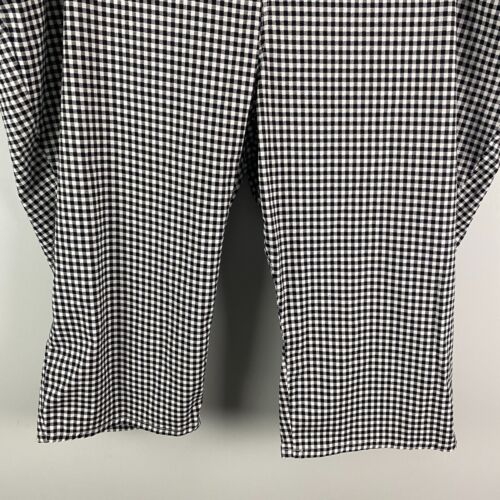 Catherines Essential Flat Front Pull On Capri Pants Size 3X Black White Gingham - Picture 3 of 9
