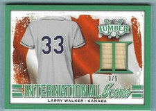 Larry Walker 2021 Leaf Lumber Game Used International Icon EMERALD /5 Rockies