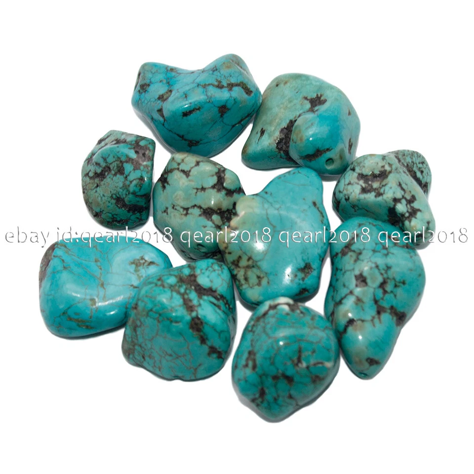 10 Piezas Turquesa Natural 18-30mm Irregular Forma Libre Pepitas Gemas Cuentas Sueltas Foto 3 de 4