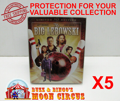5x BLU-RAY DIGIBOOK MOVIE SMALL (SIZE DG1) - CLEAR PLASTIC PROTECTIVE BOX SLEEVE