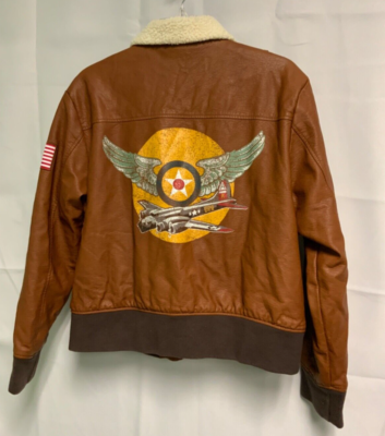 Disney Captain marvel bomber flight jacket faux leather sherpa collar kids  sz XL