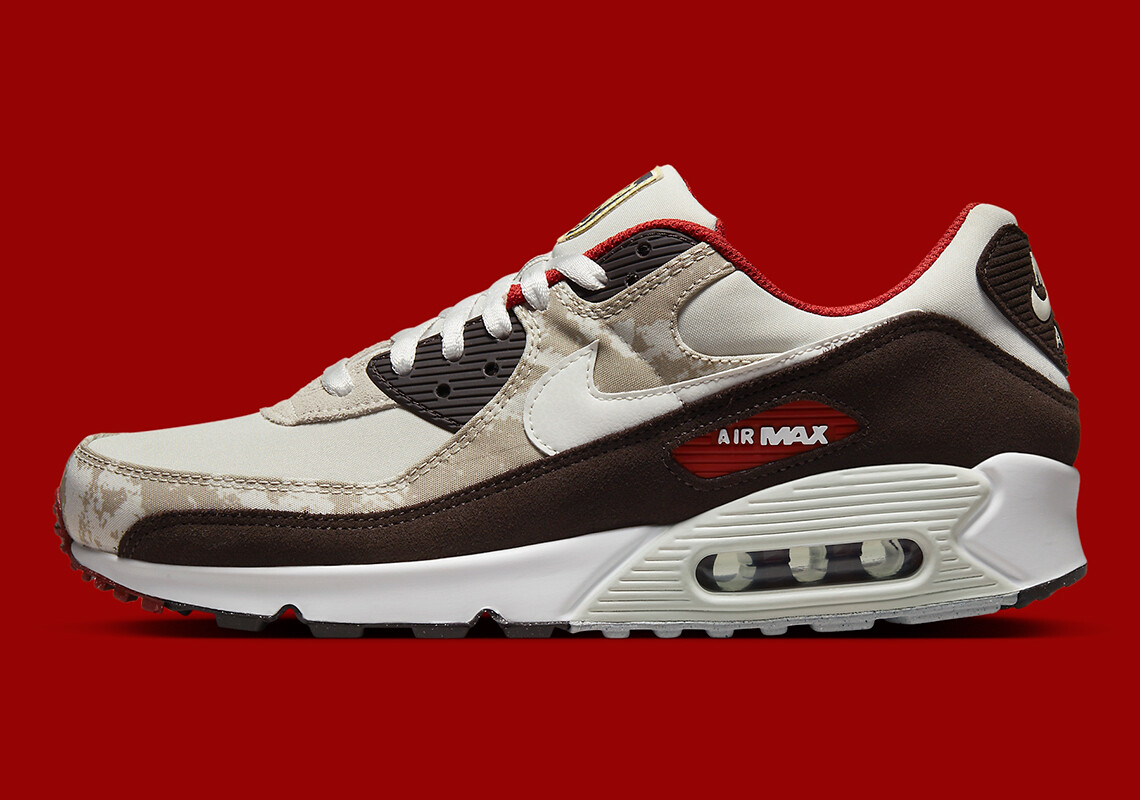 Nike Air Max 90 SE Social FC Light Bone цвета хаки DX3576-001 sz 6 мужчин = 7,5 женщин