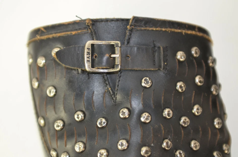 Botas Jenna FRYE para mujer desgastadas talla 6 B Moto desgastadas Steampunk con tachuelas Foto 4 de 4