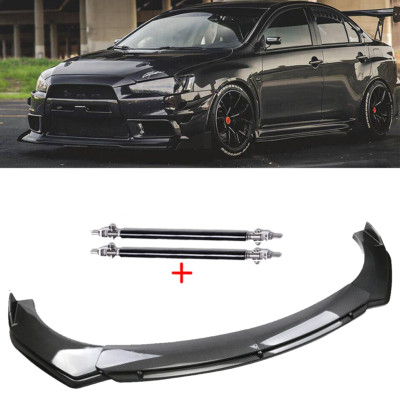 For Mitsubishi Lancer GT Carbon Fiber Style Front Bumper Lip Spoiler Strut Rods
