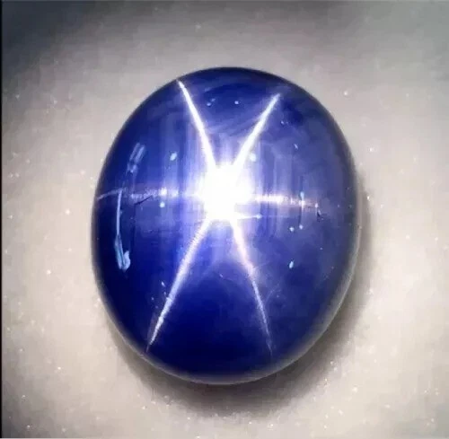 A+ Zafiro Estrella Azul Natural 25 Ct Cabujón Ovalado 6 Rayos Tilo Piedra Preciosa Suelta Foto 3 de 4