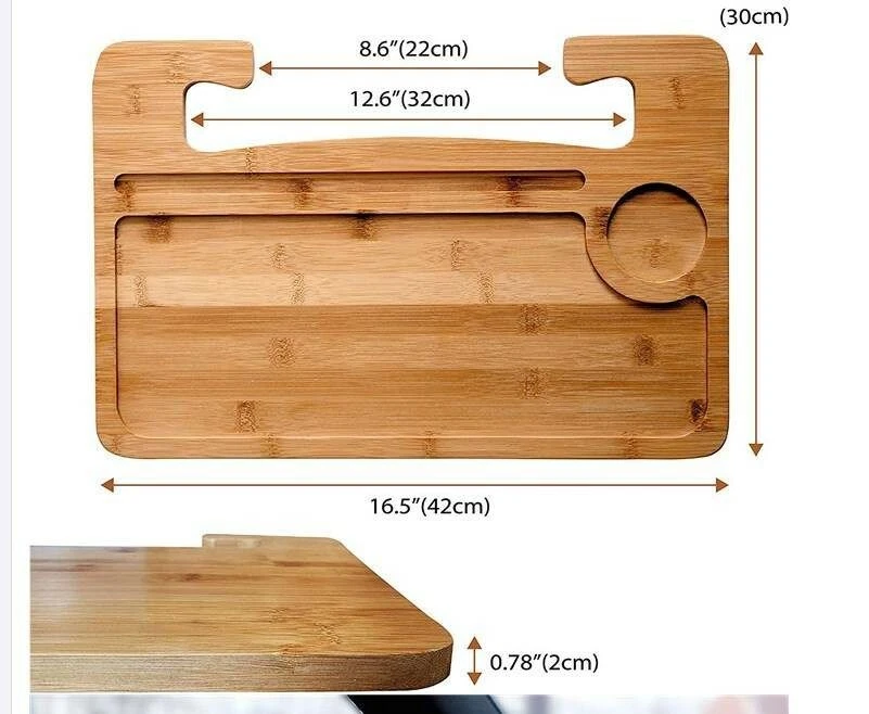 Portable Laptop Bamboo Desk and Tray car steering wheel eating tray table - Image 3 of 4