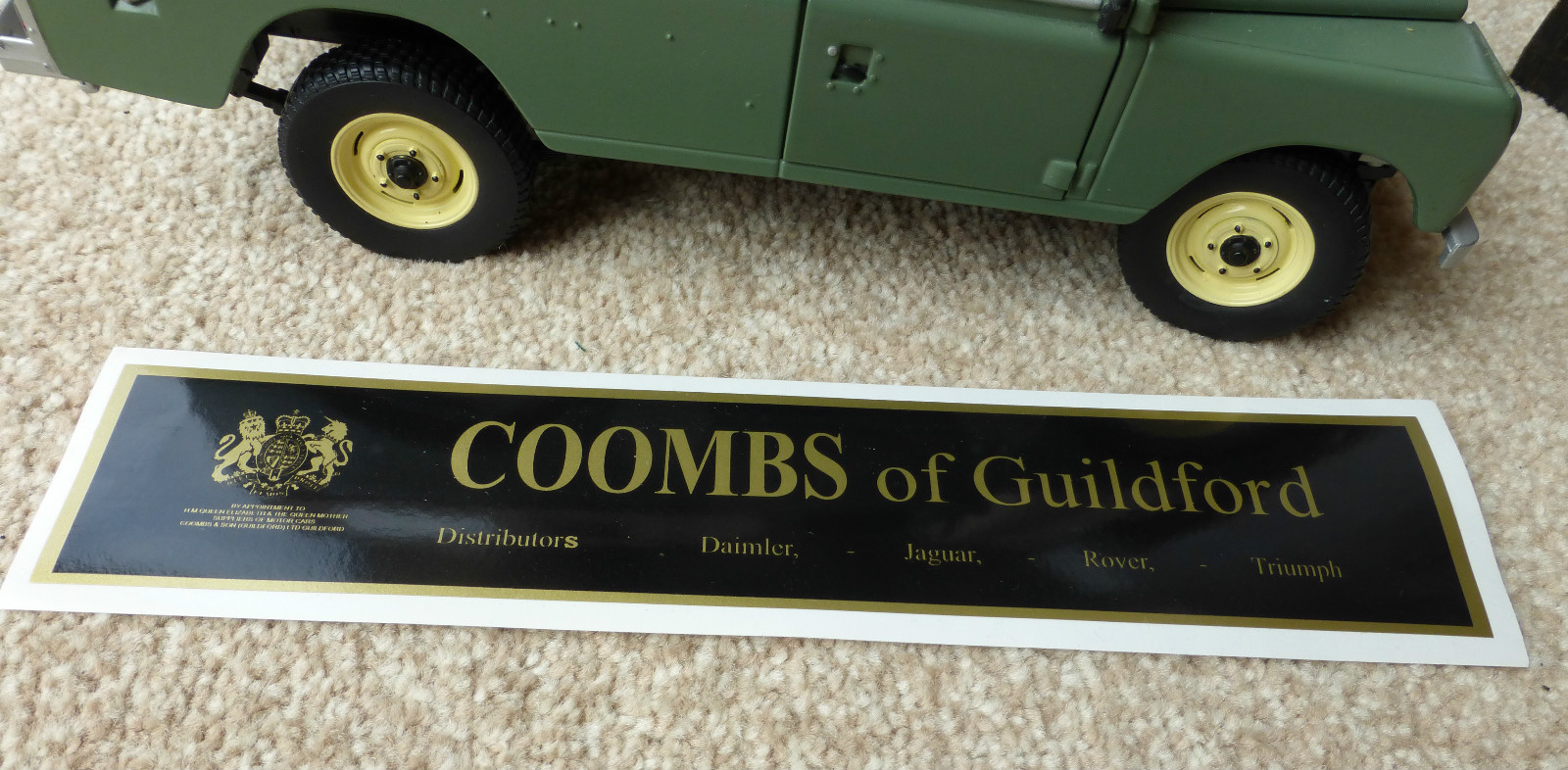 Land Rover Triumph Jaguar Daimler Coombs of Guildford Dealer Decal