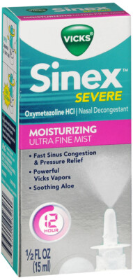 Vicks Sinex MOIST 12 HR ULTRA  FINE SPY  (Pack Of 6 Bottles) Spray  0.5oz