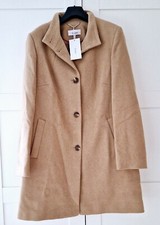 Linea Tesini Ladies Camel Wool Coat Jacket Size 22 Bnwt