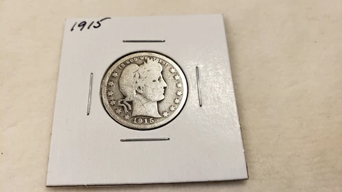 1915 D BARBER QUARTER in GOOD + condition ~ FULL RIMS ON BOTH SIDES