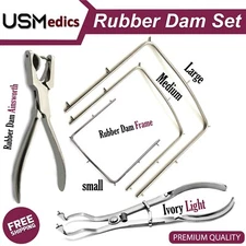 Dental Rubber Dam Placement Instruments Endodontic Ivory Stokes Brewer Forceps