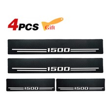 4x For Dodge Ram 1500 Carbon Fiber Leather Truck Door Sill Plate Cover Protector