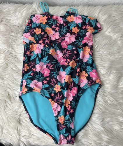 Lot of 2 Wonder Nation Girls’ Fashion One Piece Swimsuit Floral Size XL (14-16) - Picture 11 of 16