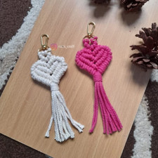 Macrame Key Chain Keychain Boho Handmade Gift Bag Wristlet MACRAME KEY