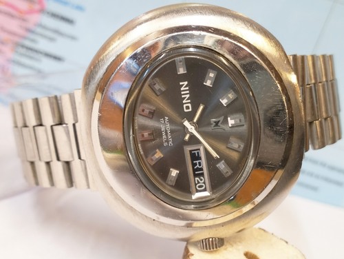 NINO 17 JEWELS AUTOMATIC GRAY DIAL N49 SWISS MEN'S FULL WORKING ALL ORG. VINTAGE - Picture 9 of 24