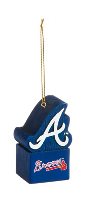 TEAM SPORTS AMERICA ATLANTA BRAVES TEAM LOGO MASCOT RESIN ORNAMENT 3''