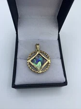 10k Yellow Gold Abalone Mother Of Pearl Pendant 3.3g