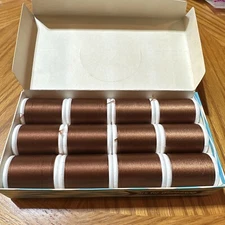 12 Spools Gudebrod Rod Building Fly Tying Thread 50 Yd Spool Size EE Brown 541