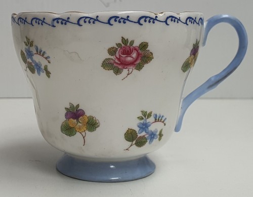 Shelley China Roses Pansies & Forget-Me-Nots Tea Trio Pn13518 c1940-66 England - Picture 8 of 13