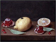 Still Life Fruit Lemon Pomegranate Tile Mural Kitchen Backsplash Marble Ceramic
