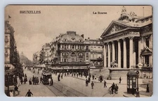 VINTAGE BURSSELS THE STOCK EXCHANGE POSTCARD CB