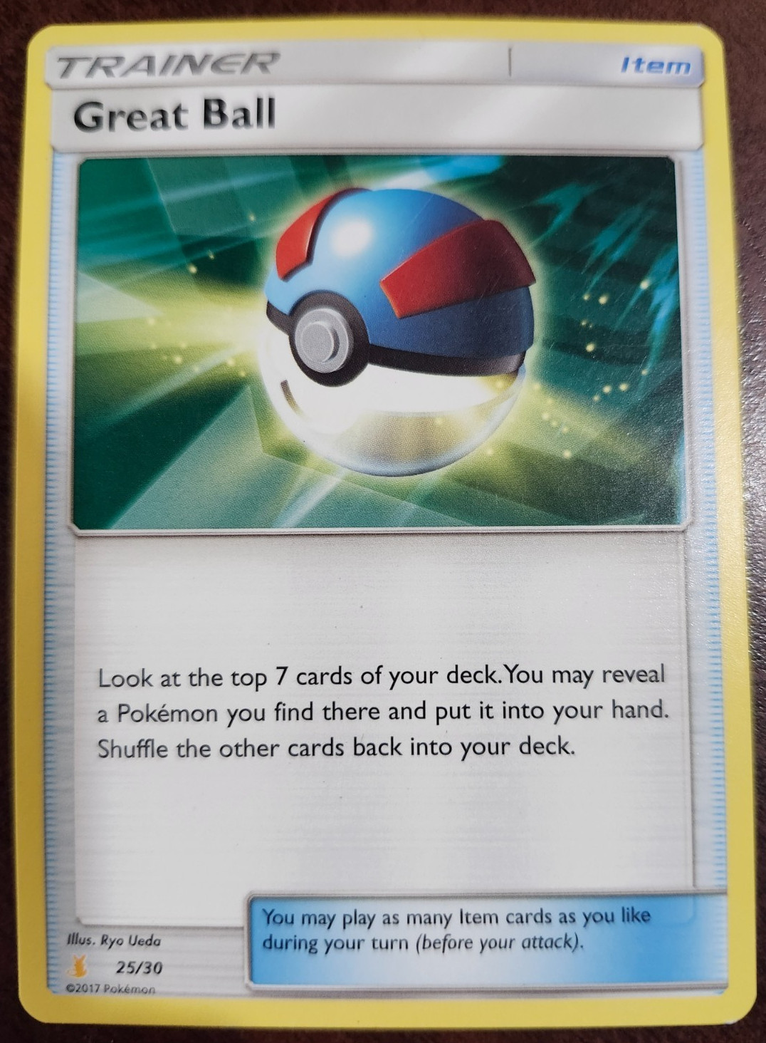 2017 POKEMON CARD GREAT BALL TRAINER ITEM 25/30 *