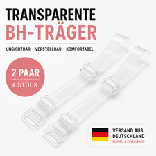 BH Tr&auml;ger Transparent Durchsichtig Ersatztr&auml;ger Silikon Schulterfrei Unsichtbar