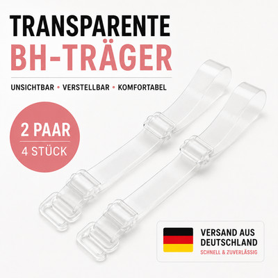 BH Träger Transparent Durchsichtig Ersatzträger Silikon Schulterfrei Unsichtbar