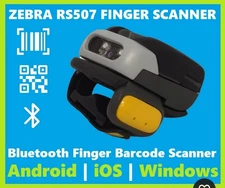 ✅Zebra RS507-IM20000ETWR Bluetooth Finger Barcode Scanner 2D/1D/QR Code!🔥⭐
