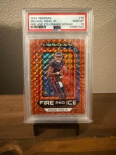2024 Panini Obsidian - Fire and Ice Michael Penix Jr. #10 Orange Mosaic (RC)