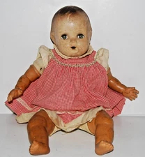 Rare Sleepy Eyes Vintage Horseman 1930s-40s  Babydoll Composite w/ Clothing