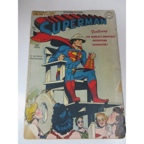 Superman 54 DC Comics 1948 Golden Age Lifeguard Cover Schwinn Ad Vintage Comic