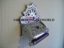 POLISHED CHROME DECORATIVE Lid Solid brass toilet roll holder vintage Edwardian