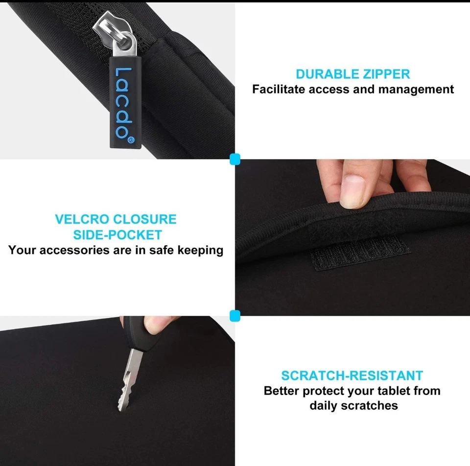 8 Inch Tablet Sleeve Waterproof Shockproof Neoprene Case with Extra Pocket - Image 2 of 4