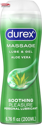 Durex Massage & Play 2 in 1 Lubricant, 6.76 Oz., Soothing Touch with Aloe Vera
