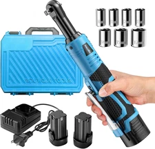 Electric Ratchet Wrench Set,18V Cordless Ratchet Tool Kit,550 RPM, 3/8" Variable